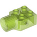 LEGO Transparant Heldergroen Steen 2 x 2 met Gat en Rotation Joint Socket (48169 / 48370)