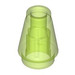 LEGO Transparent Bright Green Cone 1 x 1 with Top Groove (28701 / 59900)