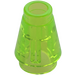 LEGO Transparent Bright Green Cone 1 x 1 with Top Groove (4589)