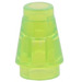 LEGO Transparent Bright Green Cone 1 x 1 without Top Groove
