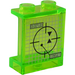 LEGO Transparent Bright Green Panel 1 x 2 x 2 with Viewfinder, &quot;TARGET&quot;, &quot;01.007.33&quot; Sticker with Side Supports, Hollow Studs (6268)