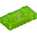 LEGO Transparent Bright Green Plate 1 x 2 (3023 / 28653)