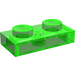 LEGO Transparent Bright Green Plate 1 x 2 (6225)