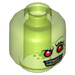 LEGO Transparent Bright Green Retox Minifigure Head (Recessed Solid Stud) (3626 / 18430)