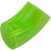 LEGO Transparent Bright Green Round Brick with Elbow (Shorter) (1986 / 65473)