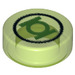 LEGO Transparent Bright Green Tile 1 x 1 Round with Bright Green Lantern Logo Pattern (35380)