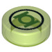LEGO Transparentes helles Grün Fliese 1 x 1 Runden mit Bright Green Lantern Logo Muster (35380)