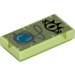 LEGO Vert clair transparent Tuile 1 x 2 avec Amulet et Goblin Eye Emblem avec rainure (3069 / 31830)