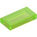 LEGO Transparent Bright Green Tile 1 x 2 with Groove (3069)