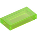 LEGO Transparent Bright Green Tile 1 x 2 with Groove (3069 / 30070)