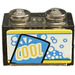 LEGO Transparent Marron Noir Brique 1 x 2 avec Bubbles et &#039;COOL&#039; Autocollant sans tube à l&#039;intérieur (3065)