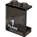 LEGO Transparent Brown Black Panel 1 x 2 x 2 with &#039;1 CLASS&#039; Left Sticker without Side Supports, Hollow Studs (4864)