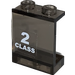 LEGO Transparent Marron Noir Panneau 1 x 2 x 2 avec &#039;2 CLASS&#039; La gauche Autocollant sans supports latéraux, tenons creux (4864)