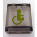 LEGO Transparent Brown Black Panel 1 x 2 x 2 with Lime Disabled Logo Sticker with Side Supports, Hollow Studs (6268)