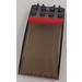 LEGO Transparent Brown Black Windscreen 4 x 8 x 2 Curved Hinge with Red Stripe Sticker (46413)