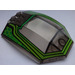 LEGO Transparent Brown Black Windscreen 6 x 8 x 2 Curved with Lime and Green Lines (41751 / 43674)