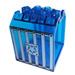LEGO Transparant Donkerblauw Doos 4 x 4 x 4 met Bars en star symbol (30639)