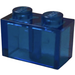 LEGO Transparent Dark Blue Brick 1 x 2 with Bottom Tube (3004)