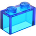 LEGO Transparent Dark Blue Brick 1 x 2 without Bottom Tube (3065 / 35743)
