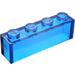 LEGO Transparent Dark Blue Brick 1 x 4 without Bottom Tubes (3066 / 35256)