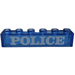 LEGO Transparent Dark Blue Brick 1 x 6 with &quot;POLICE&quot; without Bottom Tubes (3067)