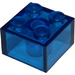LEGO Transparent Dark Blue Brick 2 x 2 (3003)