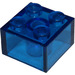 LEGO Bleu foncé transparent Brique 2 x 2 (3003 / 6223)