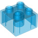 LEGO Transparent Dark Blue Duplo Brick 2 x 2 (3437 / 89461)