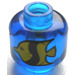 LEGO Bleu foncé transparent Minifigure Diriger avec Décoration (Goujon de sécurité) (3626 / 83427)