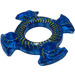 LEGO Transparent Dark Blue Ninjago Spinner Crown with Swirl Ends and Yellow Scales (10462)