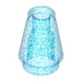 LEGO Transparant Donkerblauw Opaal Kegel 1 x 1 met Top groef (28701 / 59900)
