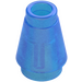 LEGO Transparent Dark Blue Opal Cone 1 x 1 with Top Groove (4589)