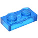 LEGO Bleu foncé transparent assiette 1 x 2 (3023 / 28653)
