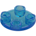 LEGO Transparent Dark Blue Plate 2 x 2 Round with Rounded Bottom (2654 / 28558)