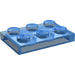 LEGO Transparant Donkerblauw Plaat 2 x 3 (3021)
