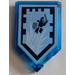 LEGO Transparent Dark Blue Tile 2 x 3 Pentagonal with Jumperman Power Shield (22385)