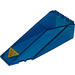 LEGO Transparent Dark Blue Windscreen 10 x 4 x 2.3 with Black &#039;R.E.S.&#039; and Red &#039;Q&#039; on Yellow Triangle Sticker (2507)