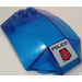 LEGO Transparent Dark Blue Windscreen 6 x 8 x 2 Curved with &#039;POLICE&#039; Sticker (41751)