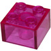 LEGO Transparent Dark Pink Brick 2 x 2 (3003)