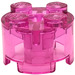 LEGO Transparent Dark Pink Brick 2 x 2 Round (3941 / 6143)