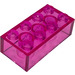 LEGO Transparent Dark Pink Brick 2 x 4 (3001 / 3556)