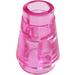 LEGO Transparent Dark Pink Cone 1 x 1 with Top Groove (4589)
