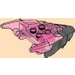 LEGO Transparent Dark Pink Dragon Head Upper Jaw with Transparent Dark Pink Horns and Pearl Dark Gray Highlights (82276)