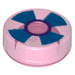 LEGO Transparent Rose Foncé Tuile 1 x 1 Rond avec Dark Bleu Pinwheel (30675 / 98138)