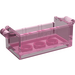 LEGO Transparentes dunkles Rosa Treasure Chest Unterseite ohne Schlitze auf der Rückseite