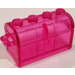 LEGO Transparent Dark Pink Treasure Chest with Lid (Thick Hinge with Slots in Back)