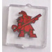 LEGO Transparant Glas for Venster 1 x 2 x 2 met Dark Rood Warrior Sticker (35315)