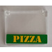 LEGO Transparant Glas for Venster 1 x 4 x 3 Opening met &#039;PIZZA&#039; Sticker (60603)