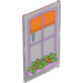 LEGO Transparent Scheibe für Fenster 1 x 4 x 6 mit Blumen und blind (6202 / 101277)