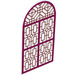 LEGO Transparent Glas for Fenster 1 x 6 x 7 mit Gebogenes Oberteil mit Pink Lattice (65066 / 67607)